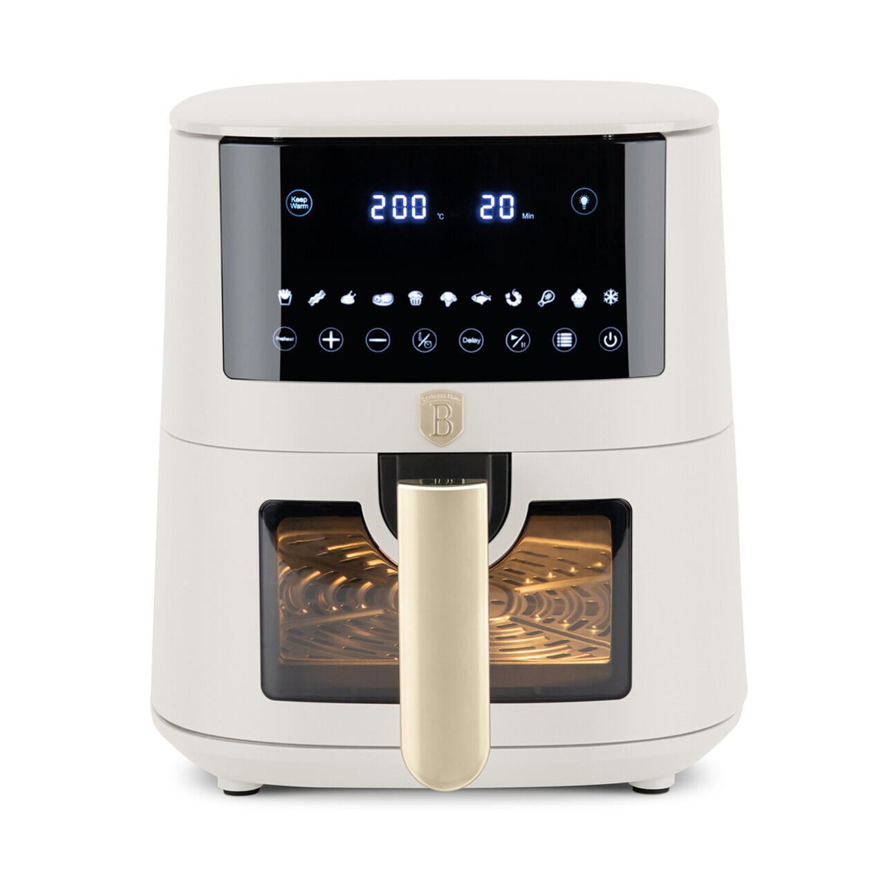 Friteuza cu aer cald si fereastra Berlinger Haus, Sahara, 38.8x30x32.4 cm, 8 L, 1650W, crem mat - imagine 5