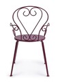 Scaun pentru gradina Etienne, Bizzotto, 49x49x89 cm, otel, invelis e-coating, finisaj mat, bordo