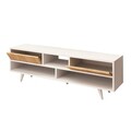 Comoda TV, Mod Design, Angola, 140x40x35 cm, Stejar / Alb