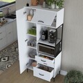 Dulap multifunctional, Rani, JE112, 90x198 cm, PAL, Alb