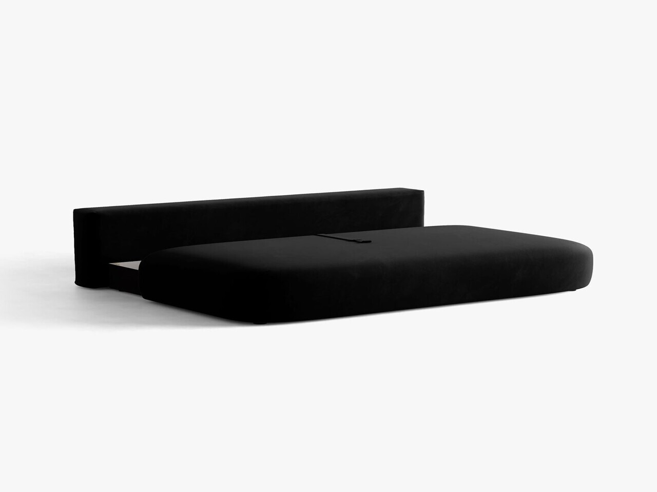 Canapea extensibila 3 locuri, Hena, Micadoni Home, 205x112x85 cm, catifea, negru — imaginea 3