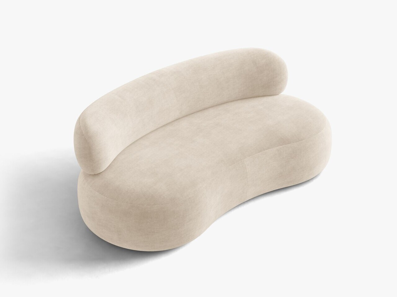 Canapea 3 locuri, Aura, Micadoni Home, 186x101x75 cm, tesatura Chenille, bej deschis — imaginea 8