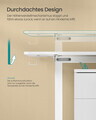 Birou electric cu inaltime reglabila, Songmics, 160x70x72-120 cm, functie de memorare a 4 inaltimi, alb cloud