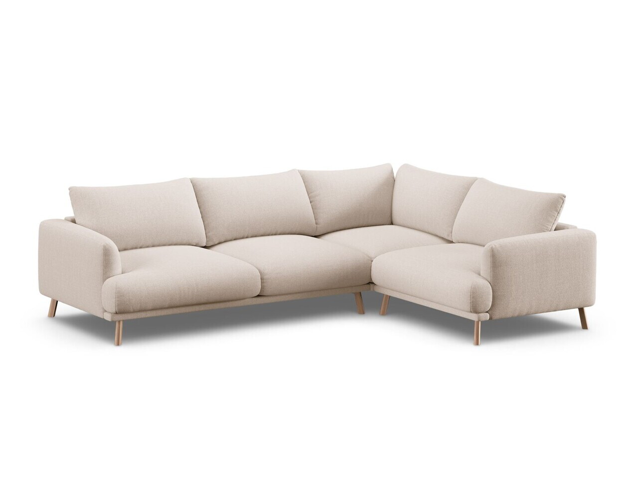 Coltar dreapta 4 locuri, Naomi, Micadoni Home, 280x195x75 cm, tesatura structurata, bej — imaginea 5