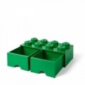 Cutie de depozitare LEGO, 2 sertare, 940 ml, polipropilena, verde