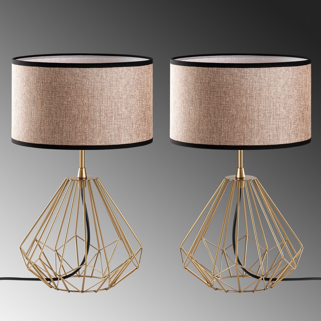 Set de lămpi de masă, Opviq, 892OPV2215, Auriu - imagine 6