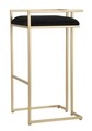 Scaun de bar Obix, Mauro Ferretti, 42x42x81 cm, catifea, negru/auriu