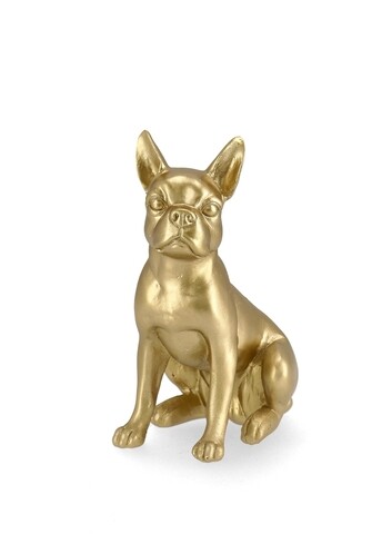Decoratiune Puppy, Bizzotto, 12 x 8.5 x 17.5 cm, polirasina, auriu