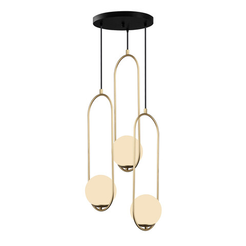 Candelabru, Squid Lighting, Arch Round III, 146 x 15 x 146 cm, fier/sticla, alb/auriu 14+6