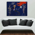 Tablou decorativ, 70100KANDINSKY027, Canvas, Lemn, Multicolor