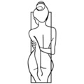 Decoratiune de perete, Female Posture, metal, 24 x 69 cm, negru