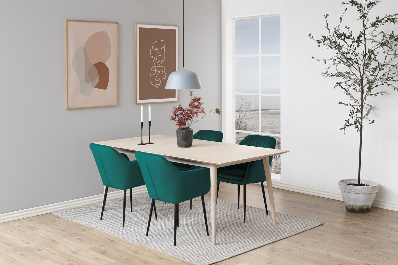 Scaun Emilia, Actona, 57x61x83 cm, catifea/otel, verde sticla - view 3