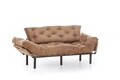 Canapea extensibila cu 3 locuri, Futon, 859FTN2868, Metal, Maro deschis