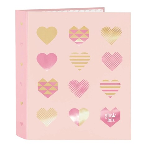 Biblioraft, Glow Lab, Hearts, A4, 27 x 33 x 6 cm, hartie, multicolor