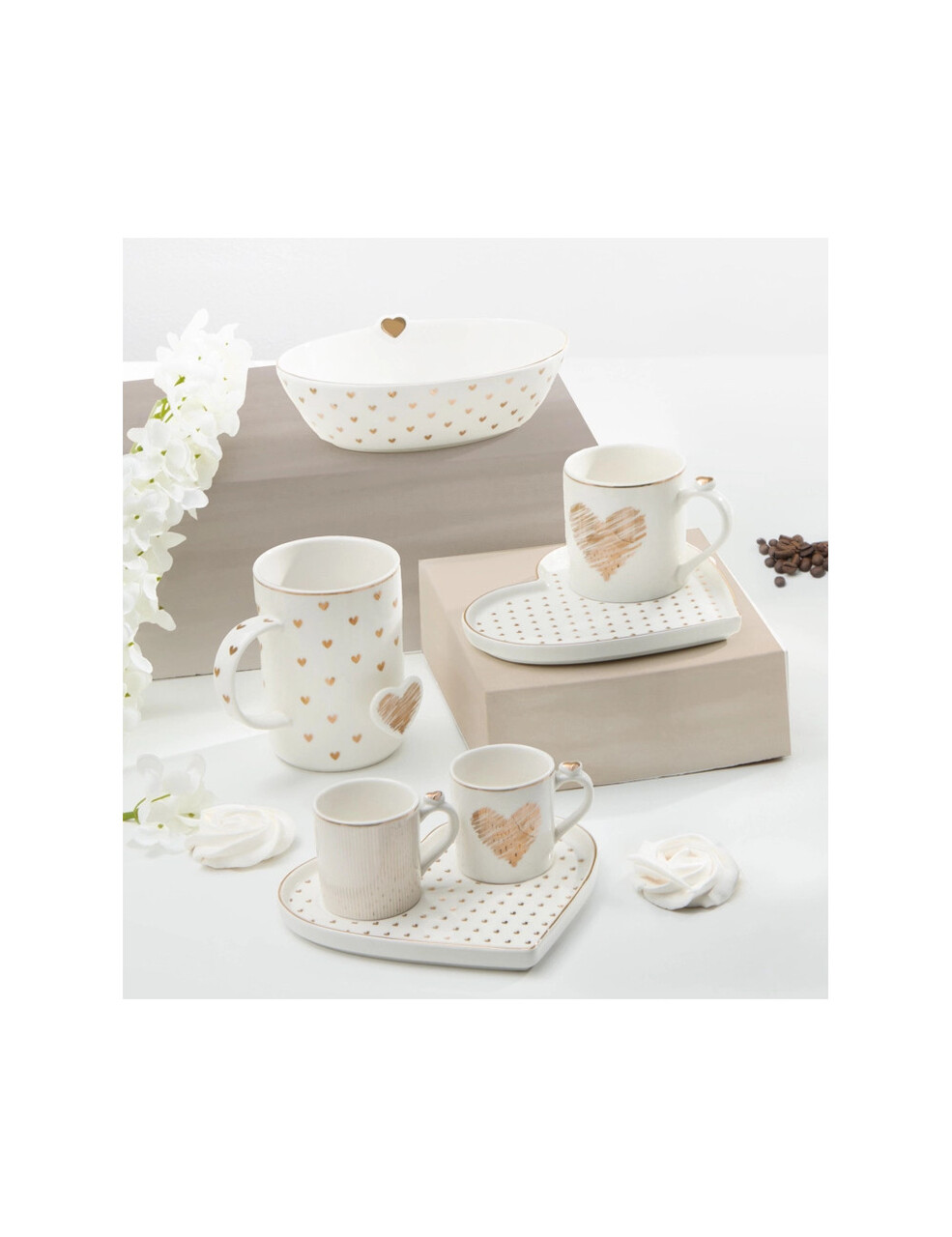 Bol, Amore Mio Cuori , Brandani, 17.5x13x5 cm, 300 ml, portelan New Bone China - imagine 2