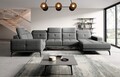 Coltar stanga 6 locuri ELTAP, LT-04FL, Neviro, 350x201x77 cm, lemn/poliester, gri