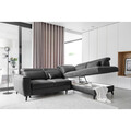 Coltar extensibil dreapta 4 locuri ELTAP, RT-06SAV, Noble, 255x201x100 cm, lemn/poliester, gri inchis