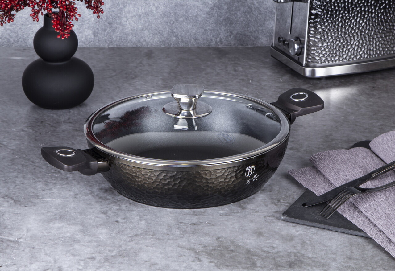 Oala cu capac Berlinger Haus, Primal Gloss, 28 cm, 3.8 L, aluminiu forjat, negru - imagine 14