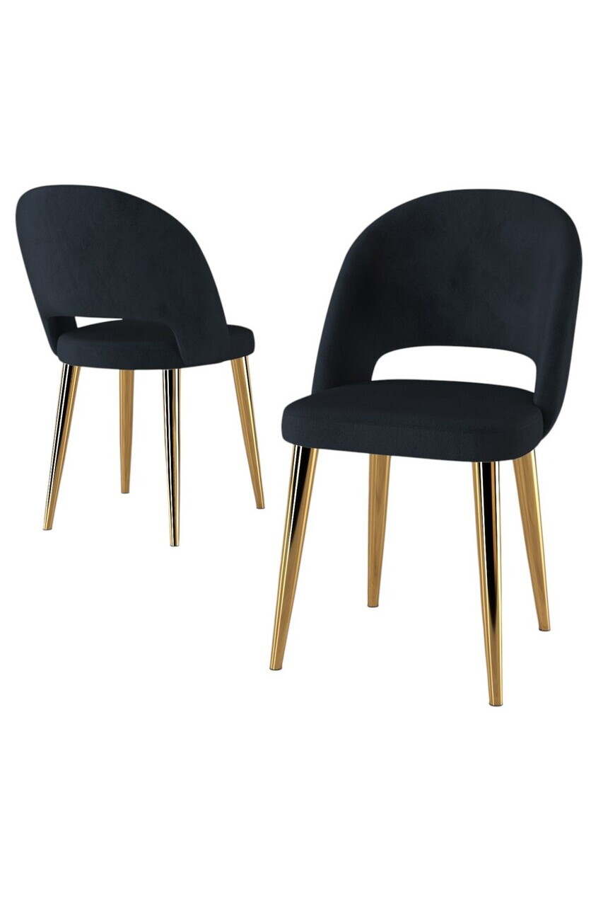 Set scaune 2 piese, Hanah Home, Pane, Antracit / Aur — imaginea 2