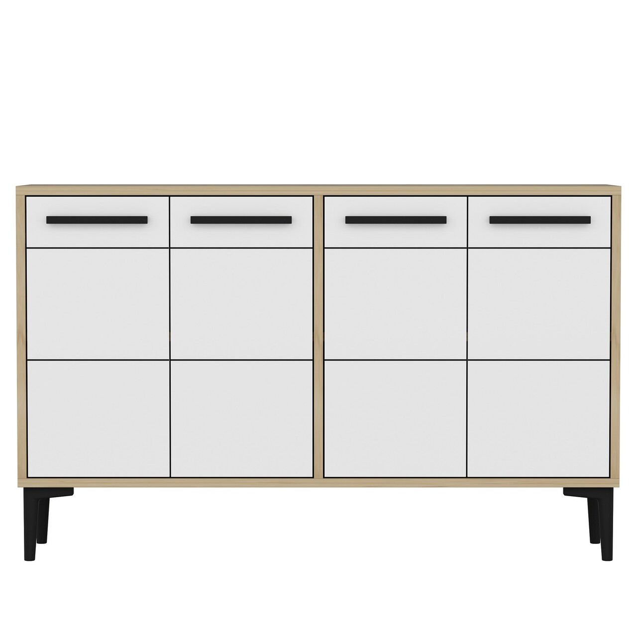 Consola, Odessa, Stria, 120x30x75 cm, PAL, Stejar Safir / Alb