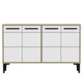 Consola, Odessa, Stria, 120x30x75 cm, PAL, Stejar Safir / Alb