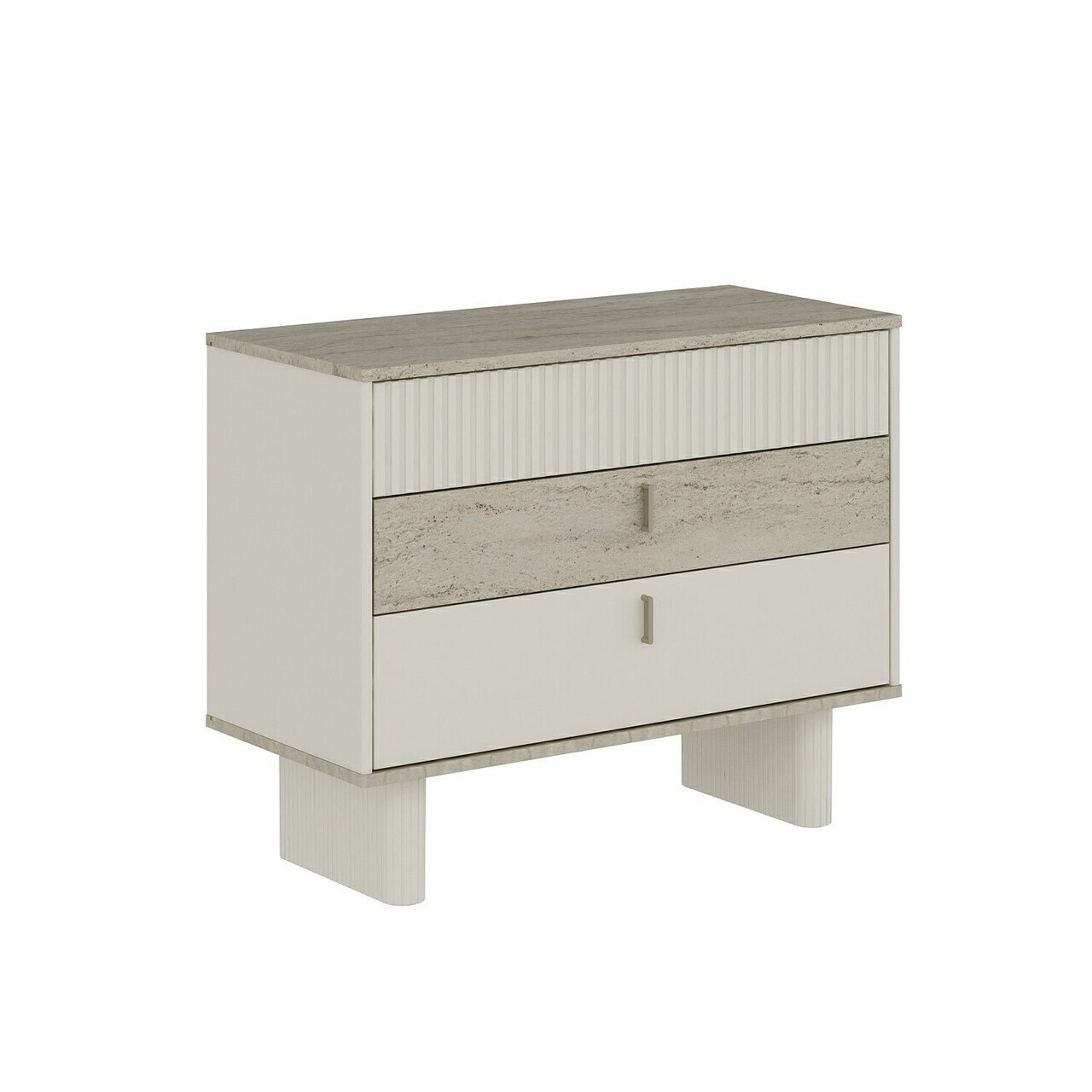 Dulap, Hanah Home, Valento, 100x80x45 cm, Piatră Lunii / Travertin — imaginea 4