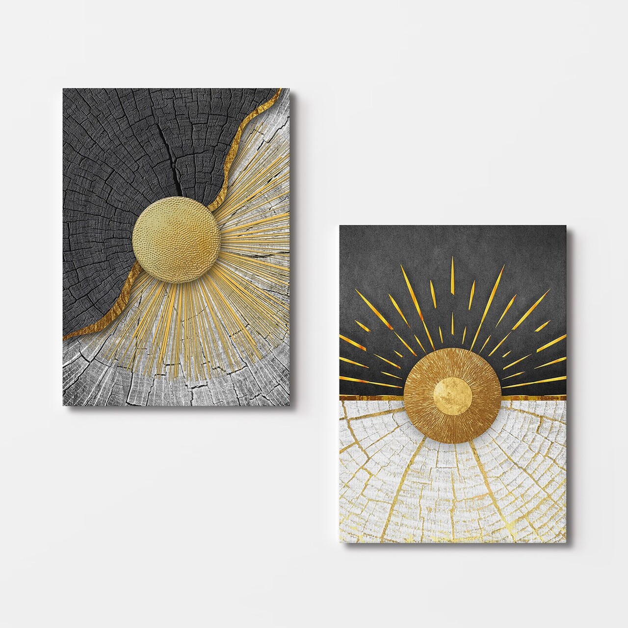 Set 2 tablouri decorative, 2KNV4291, Lemn, Multicolor - view 3