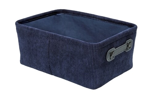 Cos depozitare, wenko, anela, 27.6 x 12 x 20 cm, poliester, bleumarin