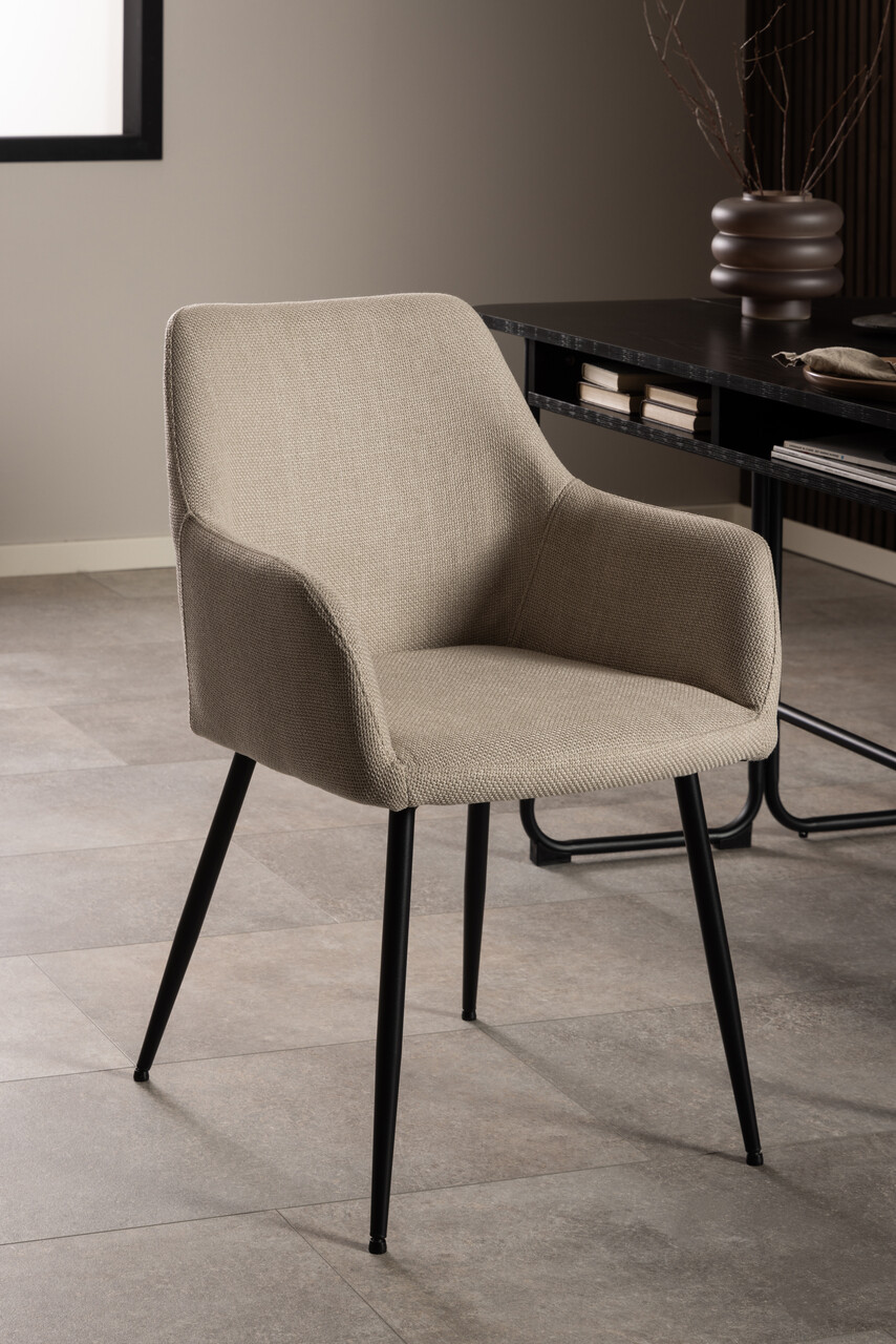 Scaun Lizzy, Actona, 59x59x85 cm, tesatura structurata/otel, bej - view 9