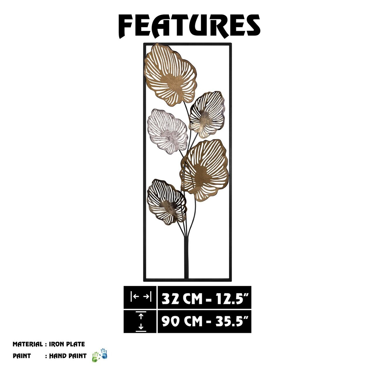 Decoratiune de perete, Umut, Metal, Grosime: 0,6 mm, Multicolor — imaginea 8