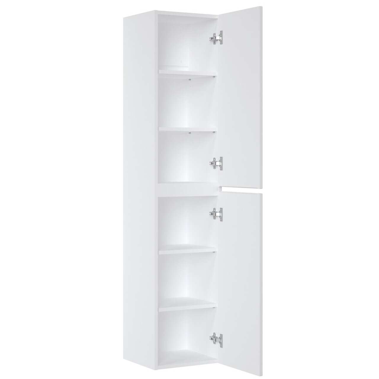 Set mobilier baie Iconic White 60 cm, dulap inalt, masca cu lavoar si oglinda cu lampa, Comad, MDF/PAL, alb - view 4