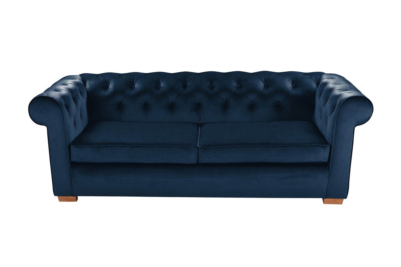 Canapea extensibila Oxford Chesterfield, 88x216x75 cm, 3 locuri, Dark Blue - 1 | YEO