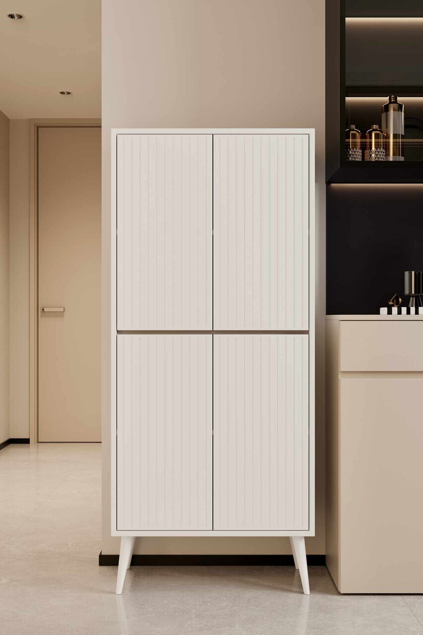 Dulap pentru bucatarie, Hanah Home, Capella, 69x158x32 cm, MDF, Alb - view 2