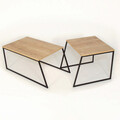 Set masuta de cafea, Decortie, Pal Orta Sehpa, Stejar / Negru