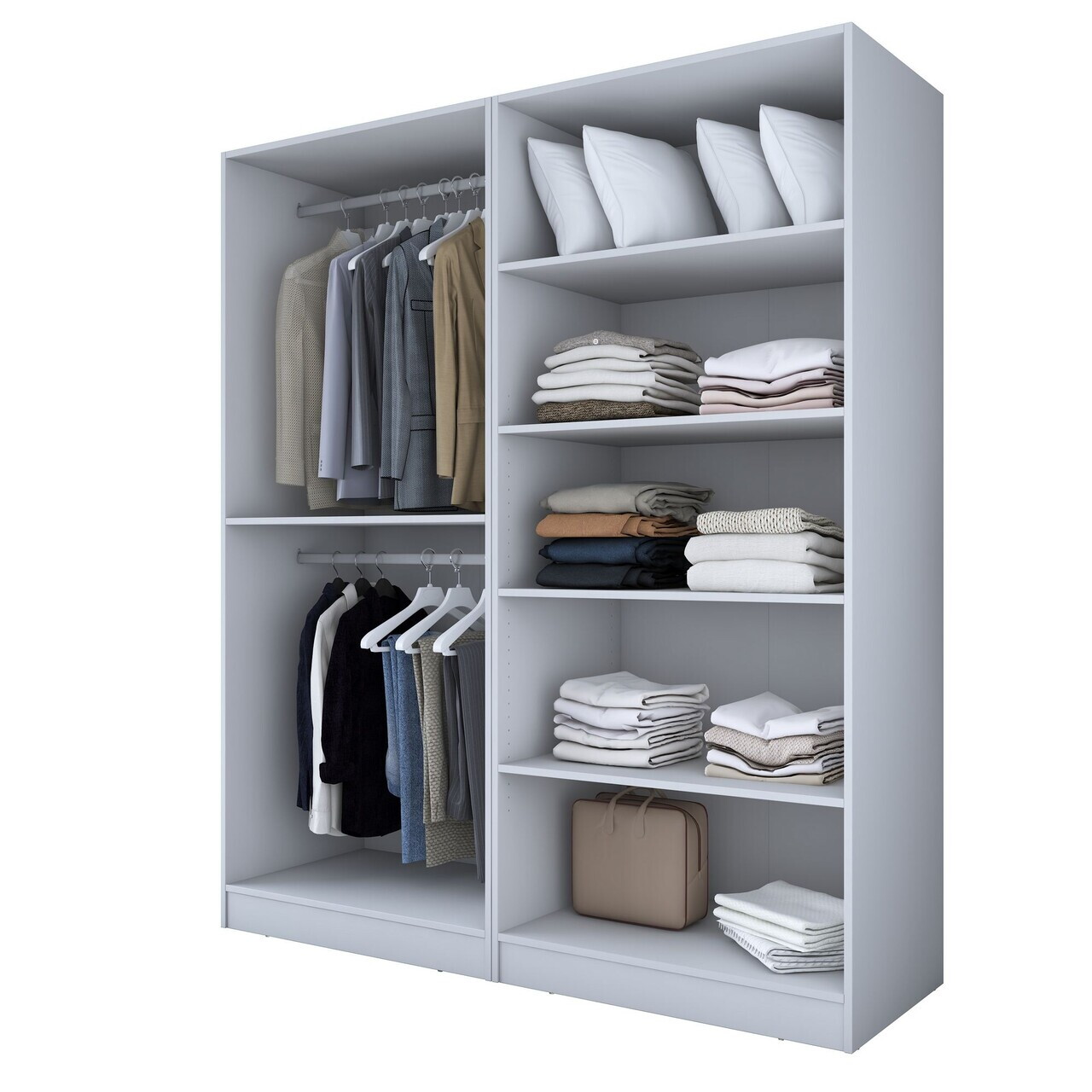 Dulap pentru haine, Hanah Home, BA208, 180x210x57.5 cm, PAL melaminat, Alb - view 9