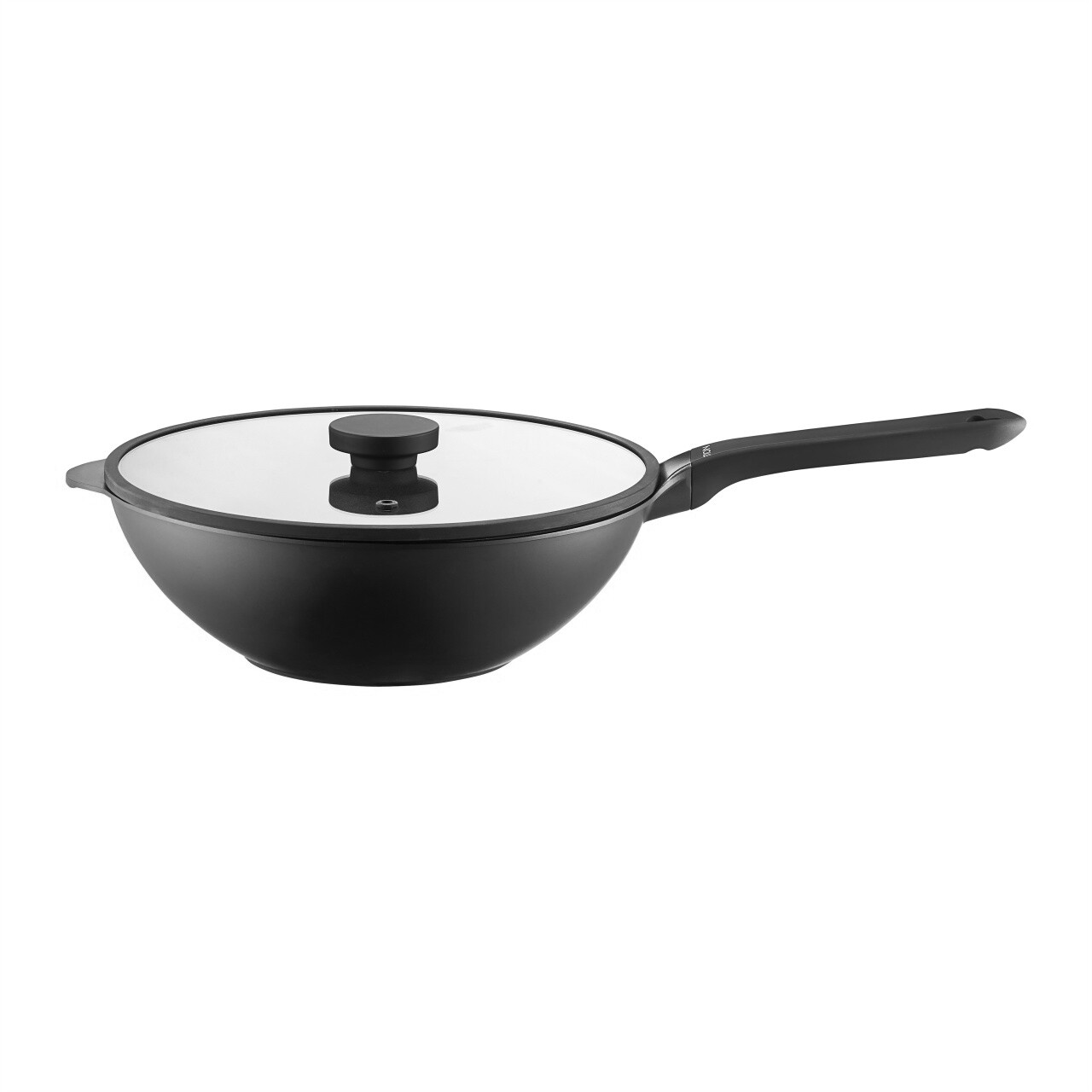 Tigaie Wok cu capac Noel, Ambition, 30 cm, aluminiu, visiniu/negru - view 2