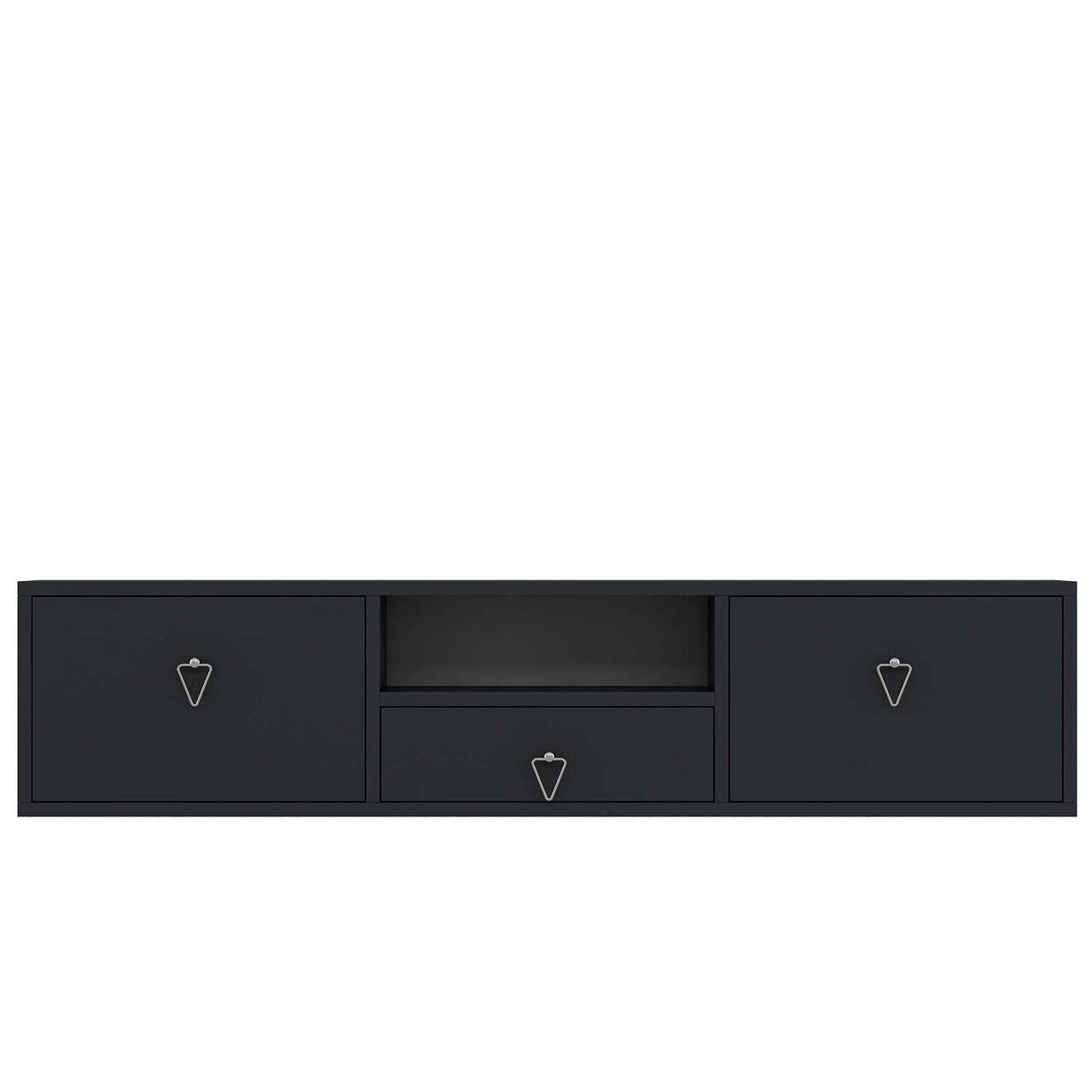 Comoda TV, Hanah Home, 1303-DROP-1, 140x30x30 cm, PAL , Antracit / Argintiu - view 3