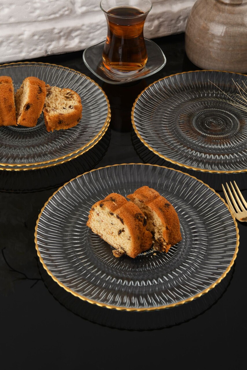Set platouri servire desert, Hermia, 330SBL1102, Transparent - imagine 3