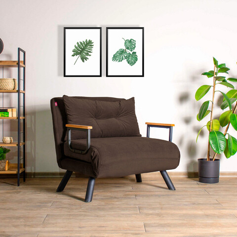 Canapea extensibilă cu 1 loc, futon, 859ftn2325, metal , maro