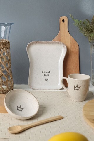 Set de mic dejun (3 bucăți), L'essentiel Maison, 275KRM2274, Bol pentru sos: 10 cm (1 bucată), Crem