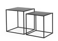 Set 2 masute de cafea Alrik, Bizzotto, 34x34x37 cm/38x38x41 cm, otel, negru
