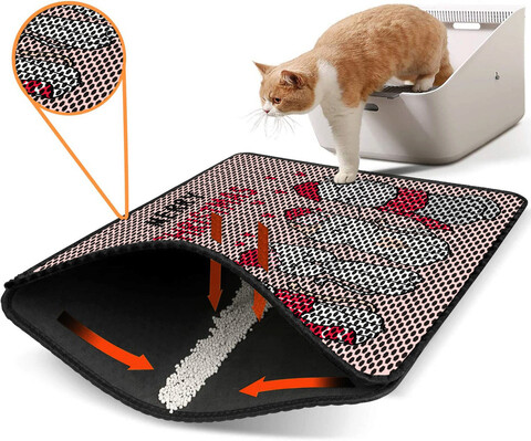 Covoras litiera pentru colectarea granulelor de nisip, Nrszn0240, 45×60 cm, 50% PVC/50% POLIESTER, Multicolor Gravel
