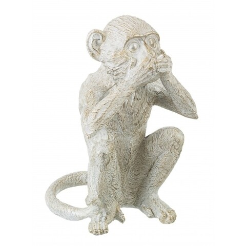 Statueta decorativa, monkey speak no evil, 15.5x15x24 cm, polirasina
