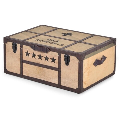 Cufar vintage, exotic, l.76 l.50 h.31, mdf, bej/maro