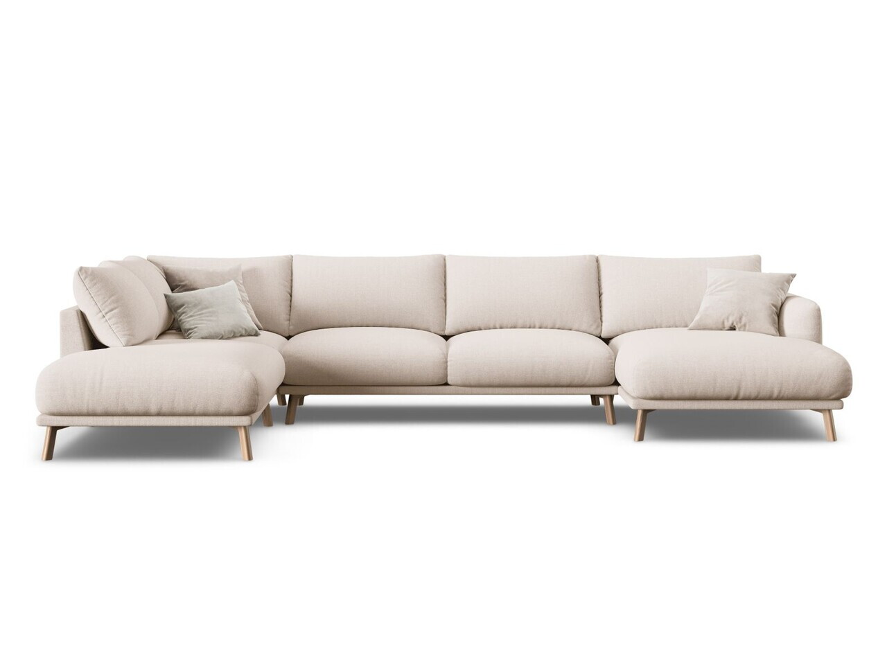 Coltar panoramic stanga 6 locuri, Naomi, Micadoni Home, 365x235x75 cm, tesatura structurata, bej
