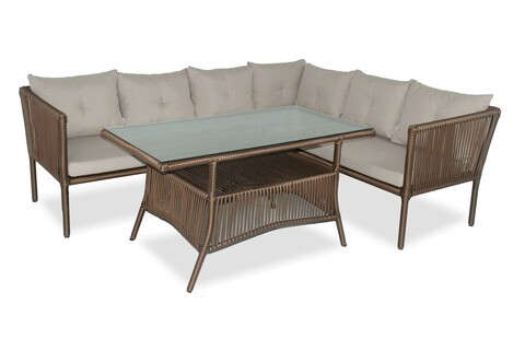 Set mobilier de gradina, jumilla, shangai 5, maro inchis