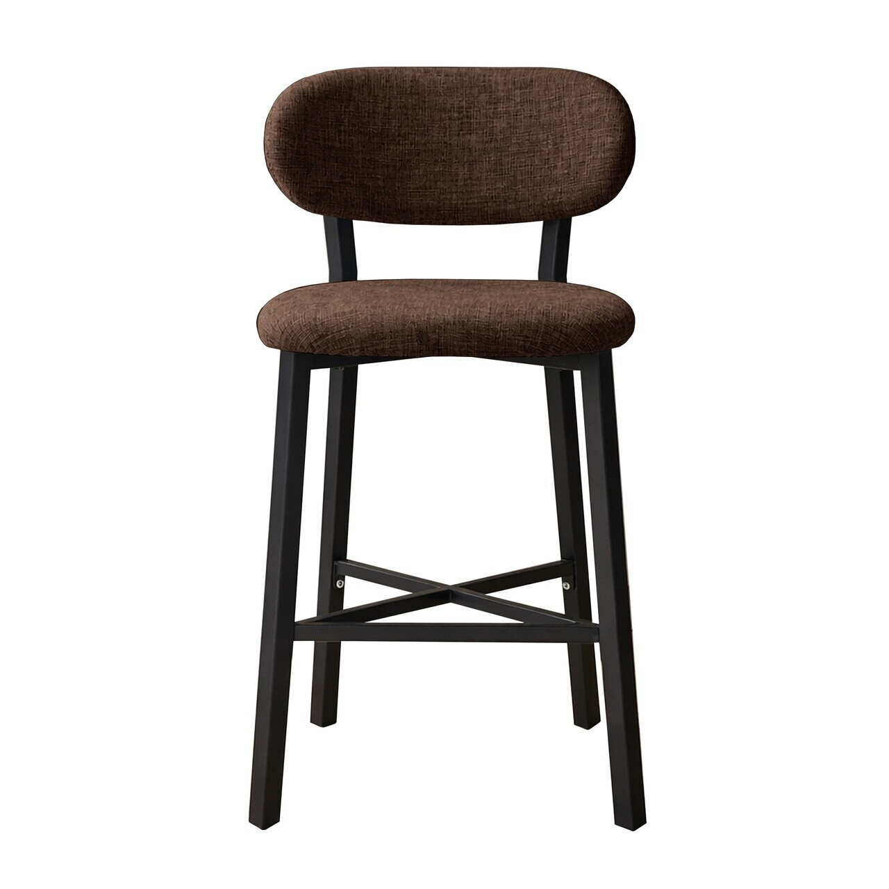 Scaun de bar, Hanah Home, Luna, 42x100x45 cm, Fier/Poliester/In, Maro — imaginea 5