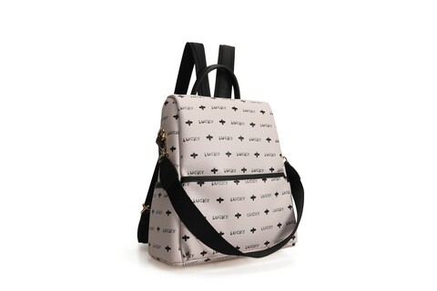 Rucsac, lucky bees, 920 white, piele ecologica, alb
