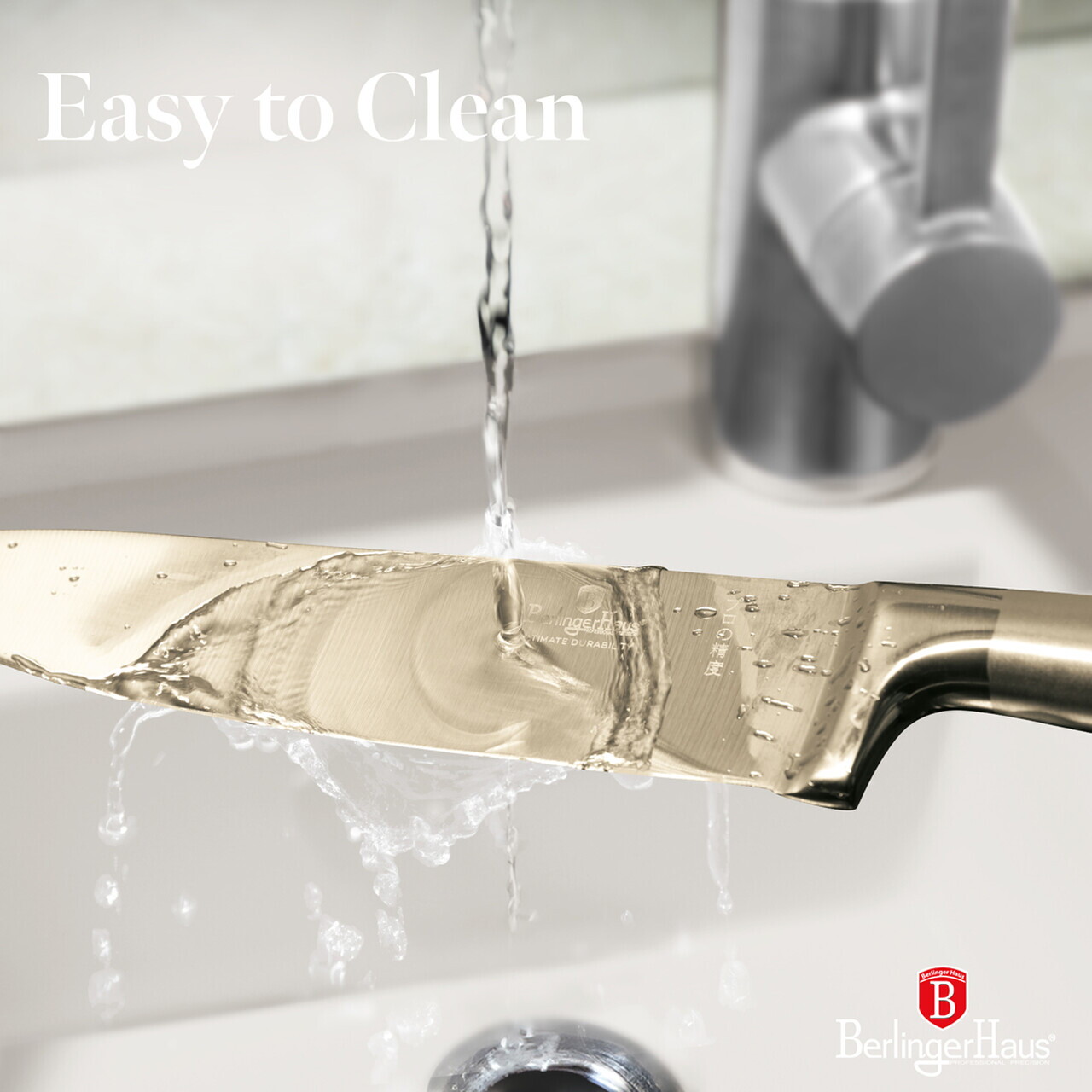Set 4 cutite Berlinger Haus, Sahara/Leonardo, inox, auriu - imagine 8