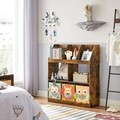 Corp biblioteca Cubby, Vasagle, 90 x 28 x 100 cm, placaj/otel, maro rustic